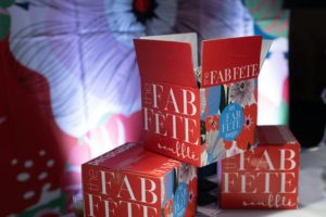 The Fab Fête packaging was part of the decor at the Wednesday evening soirée; photo by Daniel Ortiz Photography (Photo by Daniel Ortiz)