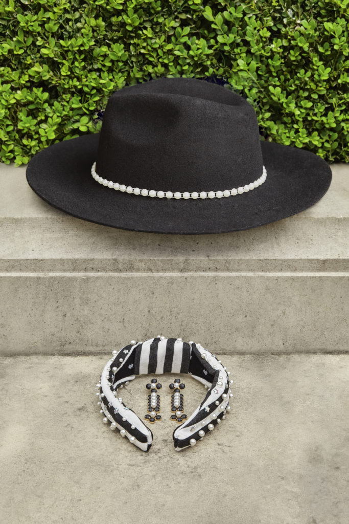 Lele Sadoughi's fall look is inspired by a black and white palette