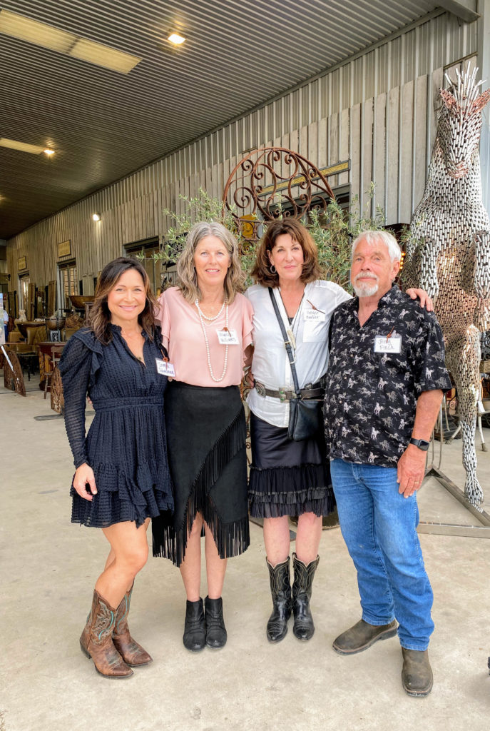 Sammi Schoelman, Rebecca Williams, Ginger Barber, Jerry Finch at the Habitat for Horses fundraiser at Market Hall in Round Top. (Photo by Vivian Arcidiacono)