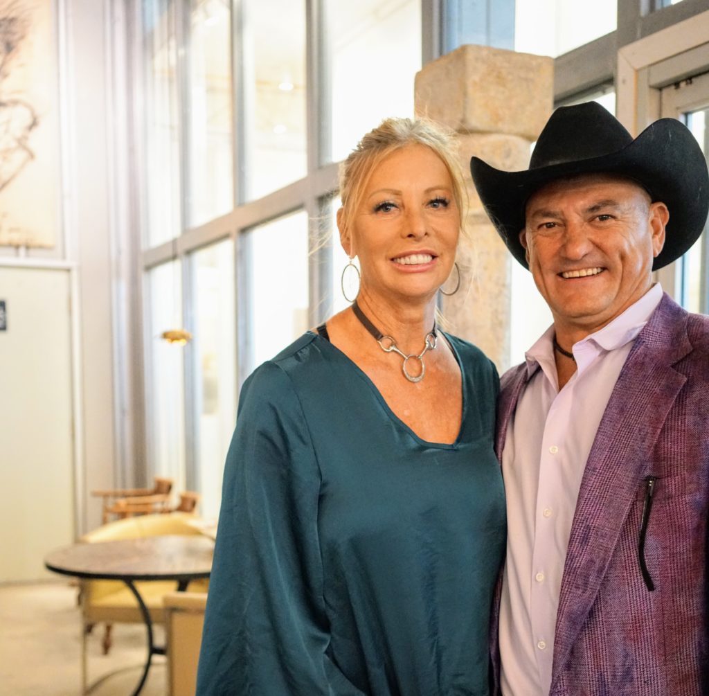 Cathy & Brad Mitchell at the Habitat for Horses fundraiser at Market Hall in Round Top. (Photo by Vivian Arcidiacono)