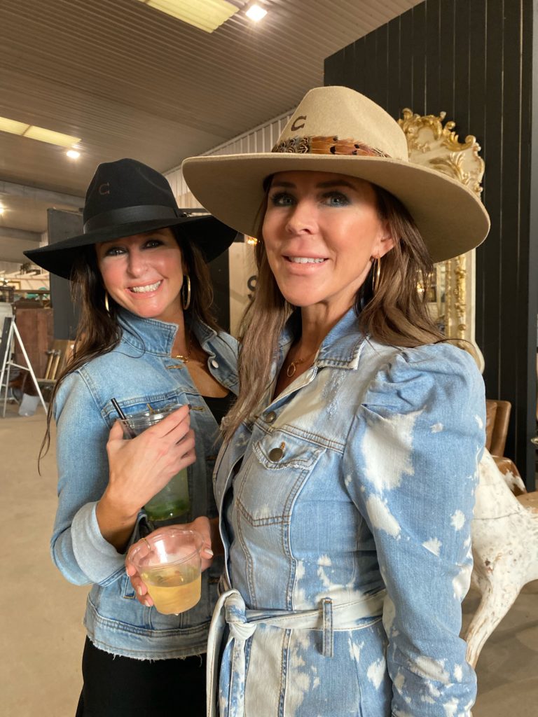Madelyn Peterson, Ashley Radack of Renouveau at the Habitat for Horses fundraiser at Market Hall in Round Top. (Photo by Vivian Arcidiacono)