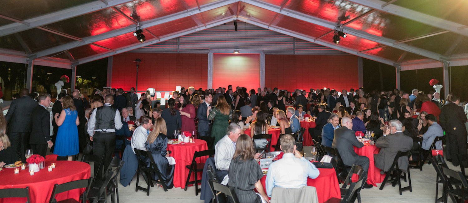 The party tent at the University of Houston Gerald D. Hines College of Architecture and Design 75th anniversary gala (Photo by Daniel Ortiz)