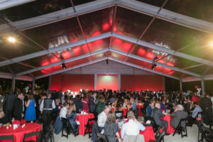 The party tent at the University of Houston Gerald D. Hines College of Architecture and Design 75th anniversary gala (Photo by Daniel Ortiz)