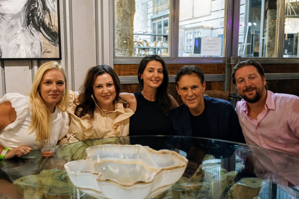 Jenny Dixon, Katelin Buescher, Katy Bader, Scott Smith, Jan Zweegersat the Habitat for Horses fundraiser at Market Hall in Round Top. (Photo by Vivian Arcidiacono)