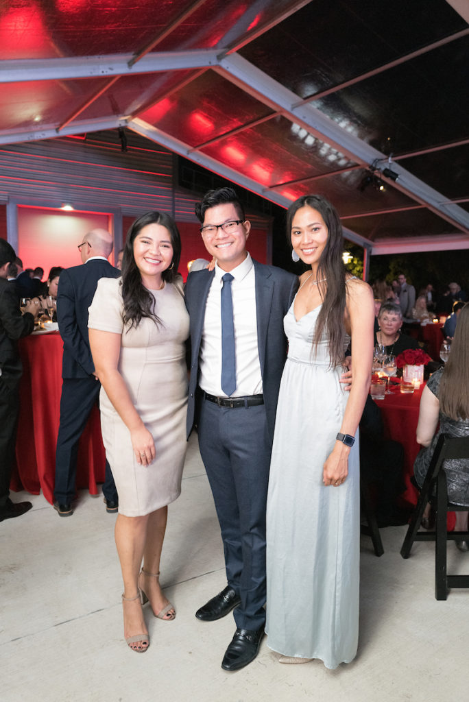 Catalina Morales, Kongci Chan, Gift Taout at the  University of Houston Gerald D. Hines College of Architecture and Design 75th anniversary gala (Photo by Daniel Ortiz)