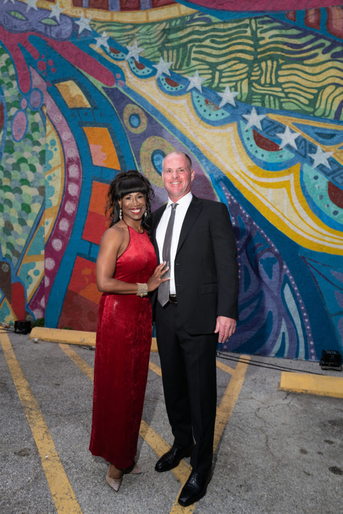 Lauren Anderson, Chris Stanaway at the Houston Arts Alliance Moulin Rouge themed gala at Majestic Metro theater. (Photo by Daniel Ortiz)