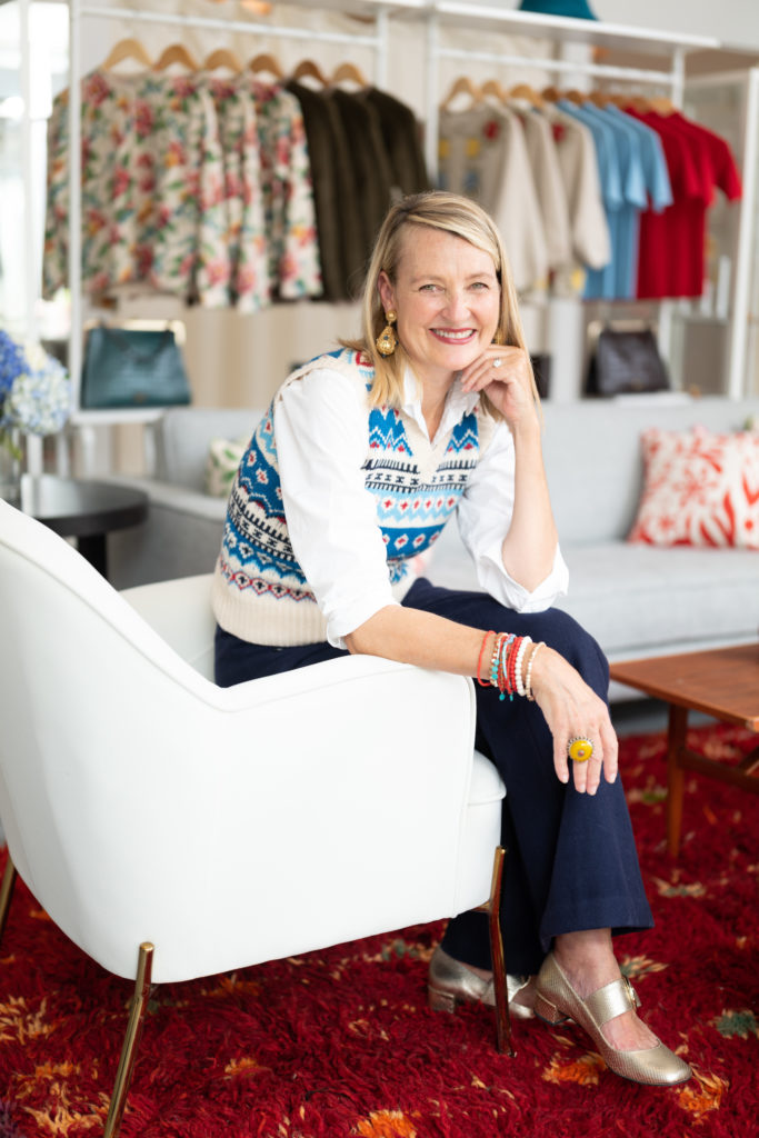 Elyce Arons in the Frances Valentine boutique in River Oaks District (Photo by Daniel Ortiz)