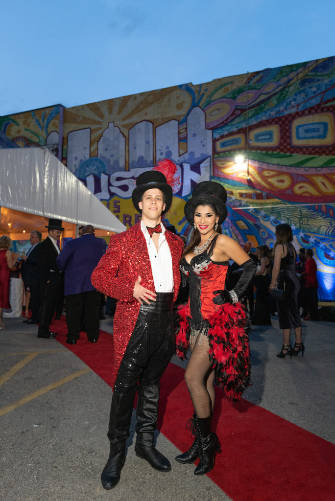 Matthew Bench, Angel Cruz at the Houston Arts Alliance Moulin Rouge themed gala at Majestic Metro theater.
 (Photo by Daniel Ortiz)
