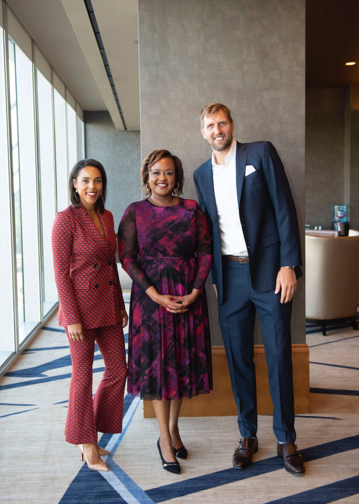 ProtectHER Award recipients Jessica and Dirk Nowitzki with NFNL CEO Bianca Davis (Photo by Tamytha Cameron)