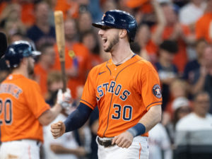 The Houston Astros defeated the Chicago White Sox 9-5 behind s 5-run 7th inning, highlighted by a Carlos Correa 2-RBI double and a Kyle Tucker 2-run home run. The Astros now lead 2 games to none in a best-of-five American League Division Series
