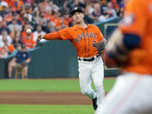 Alex Bregman The Houston Astros defeated the Chicago White Sox 9-5 behind s 5-run 7th inning, highlighted by a Carlos Correa 2-RBI double and a Kyle Tucker 2-run home run. The Astros now lead 2 games to none in a best-of-five American League Division Series