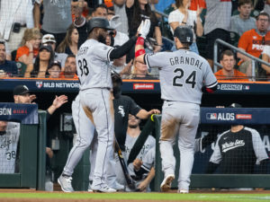 The Houston Astros defeated the Chicago White Sox 9-5 behind s 5-run 7th inning, highlighted by a Carlos Correa 2-RBI double and a Kyle Tucker 2-run home run. The Astros now lead 2 games to none in a best-of-five American League Division Series