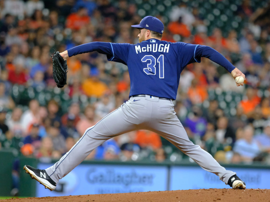 Former Astro Colin McHugh served as the opener for the Rays on Astros' clinch night. (Photo by F. Carter Smith)