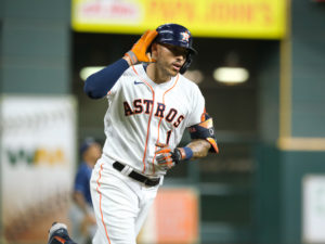 The Houston Astros clinched the American League West division championship with a 3-2 win over the Tampa Bay Rays Thursday at Minute Maid Park, After the victory, family members joined for an on-field celebration.