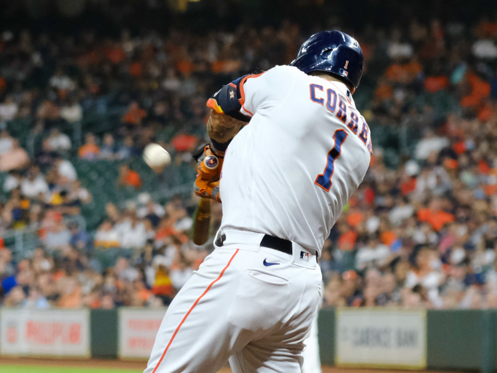 When Carlos Correa connected, everyone in the ballpark knew it was gone. (Photo by F. Carter Smith)