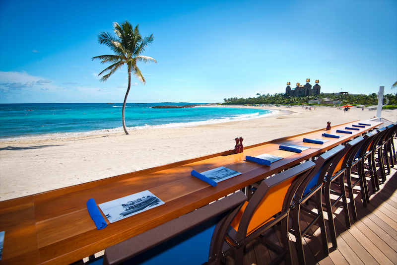 The Sip Sip deck overloaking The Cove beach. 