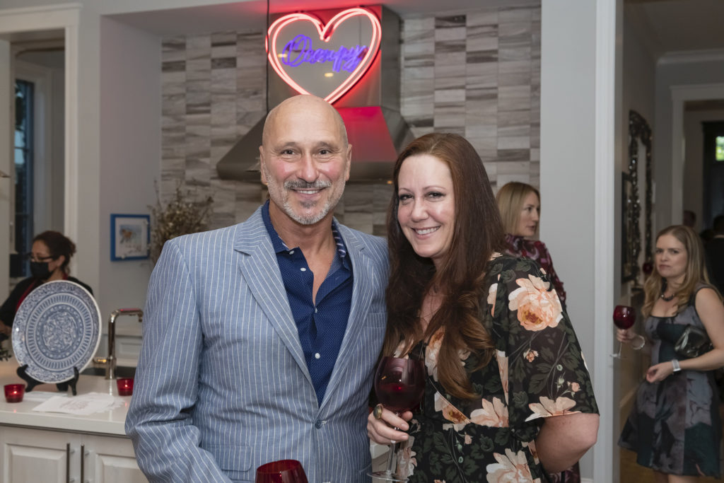 Allan Rodewald, Robyn Kenkel at the Houston Arts Alliance gala preview party. (Photo by Anthony Rathbon)