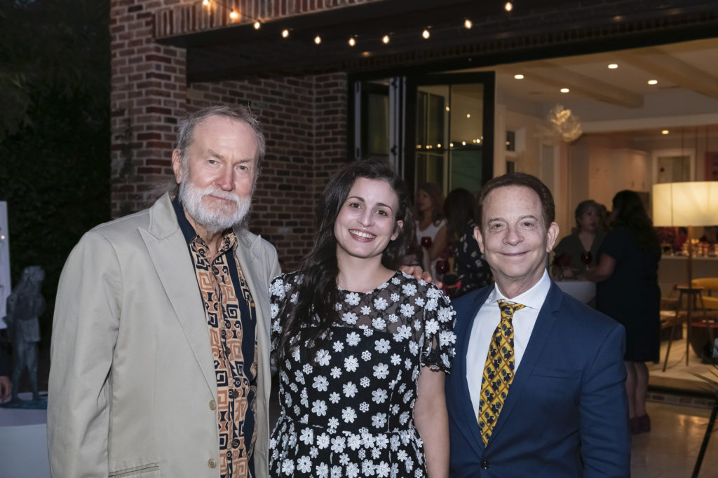 Wayne Gilbert, Erika Alonso, Lester Marks at the Houston Arts Alliance Gala Preview Party, Fall 2021. (Photo by Anthony Rathbon)