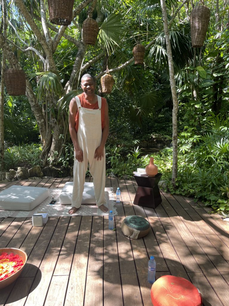 The resort's on-site Ayurveda practitioner leading a soul cleansing ritual. (Photo by Georgie Miller)