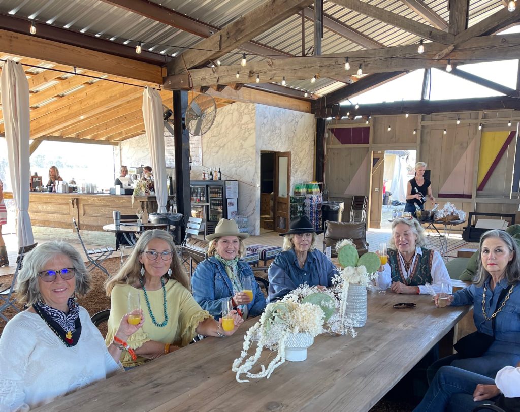 This group of Houston femmes are among the first to take advantage of the inaugural VIP Experience at The Halles during the Round Top Antiques Show.