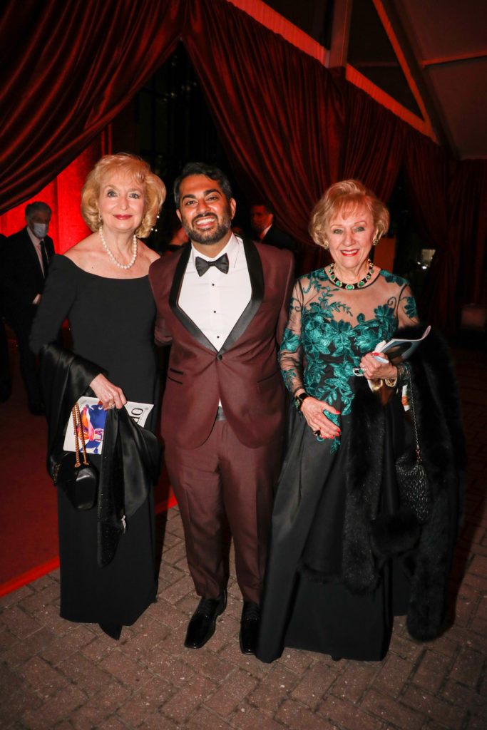 Mary Sage, Rahul Ramdas, Marguerite Swartz at the Houston Grand Opera opening night dinner following the production of Carmen. (Photo by Melissa Taylor)