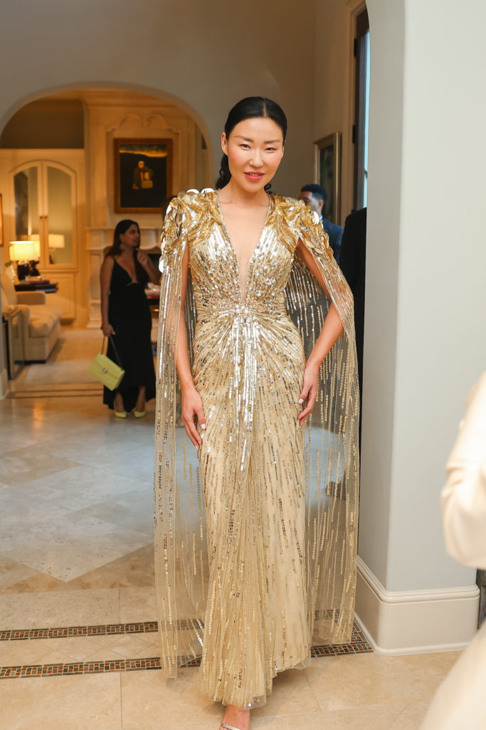 The Jenny Packham 'Goldfinger' gown that was a showstopper at London's premiere of 'No Time to Die' James Bond film. 