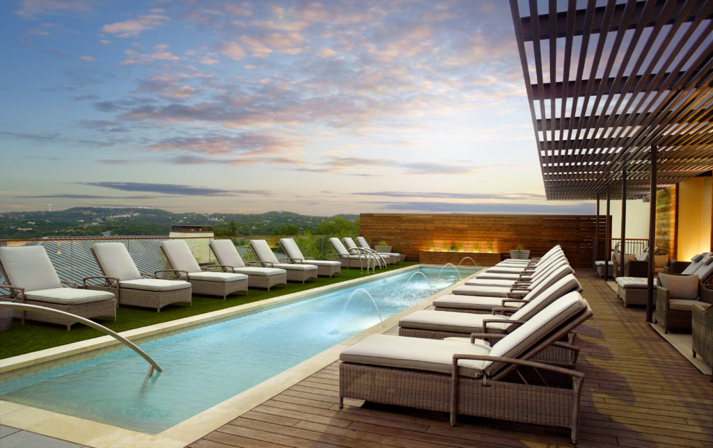 Mokara Spa is complete with a water-inspired rooftop pool (courtesy Omni Barton Creek). 