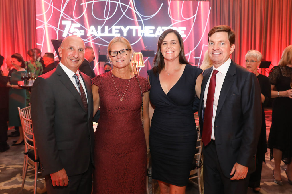 Michael & Kathleen Terracina, Christina & Steve Mors at the Alley Theatre's 75th anniversary gala  (Photo by Priscilla Dickson)