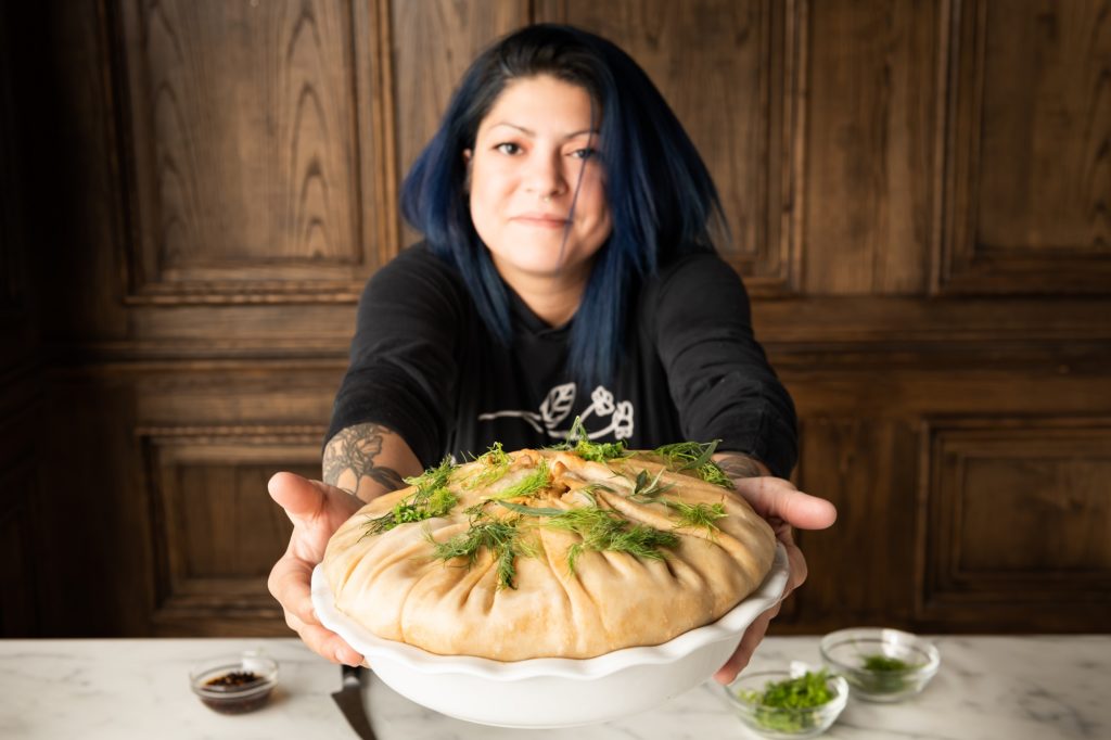 Chef Misti Norris' pork dumpling pie. (Photo by Manny Rodriguez)