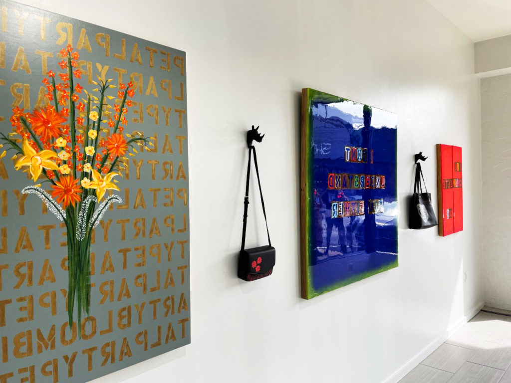 Angela Fabbri's handpainted bags are among the holiday gifting options you'll find at her pop-up.