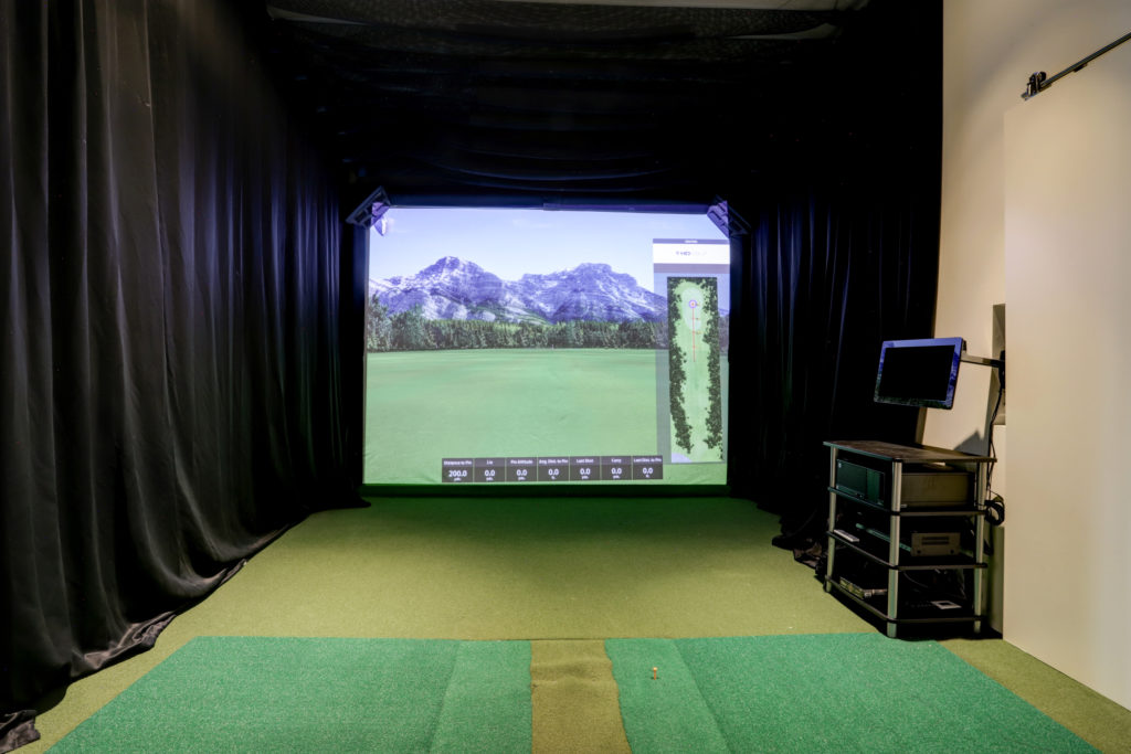 The golf simulator in the 9,500 sq.ft. penthouse at The Astoria. (Photo by TK Images)