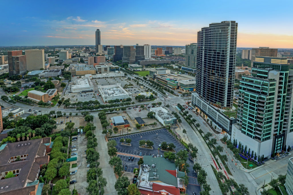 Expansive views from The Astoria penthouse on Post Oak Boulevard. (Photo by TK Images)