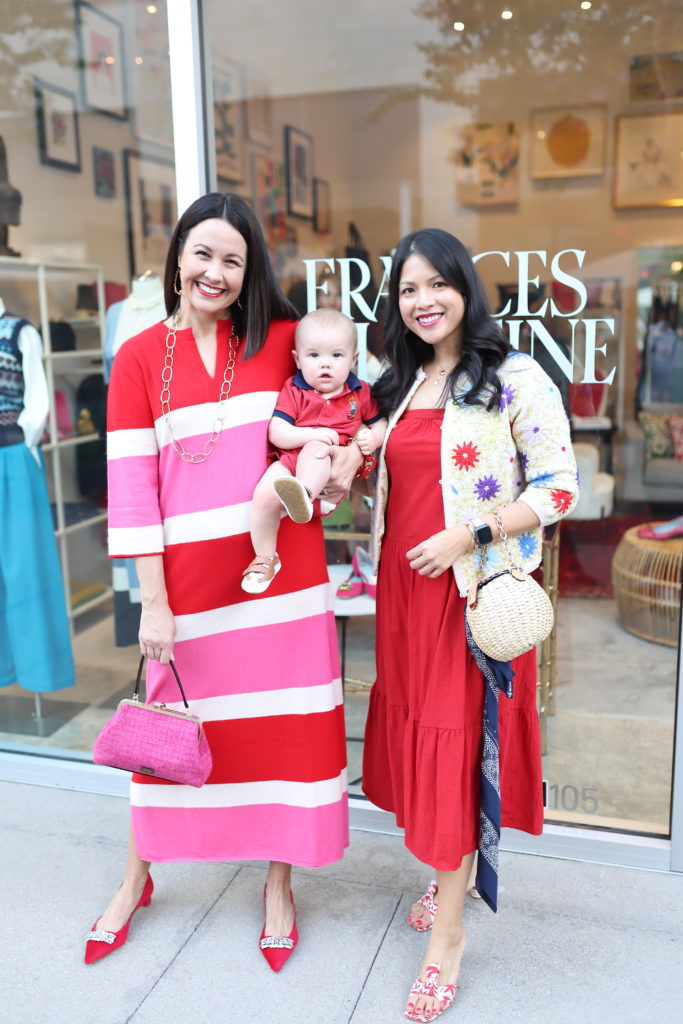 Carrie Colbert, Luke Latham, Nancy Bihlmaier at the Frances Valentine opening in River Oaks District.  (Photo by Quy Tran)