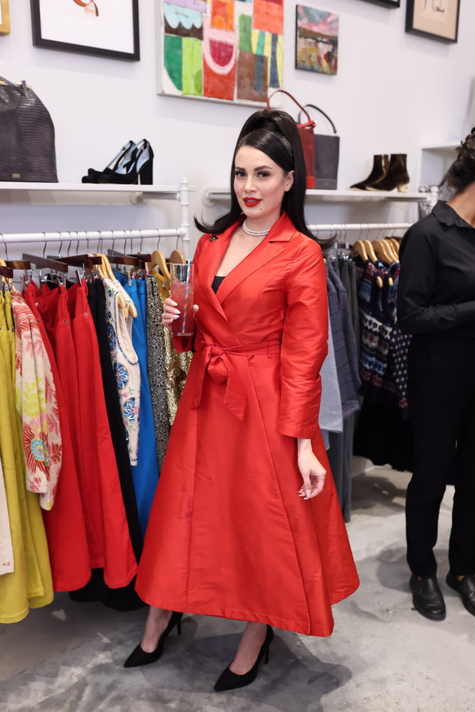 Karla Fresquez at the Frances Valentine opening in River Oaks District.  (Photo by Quy Tran)