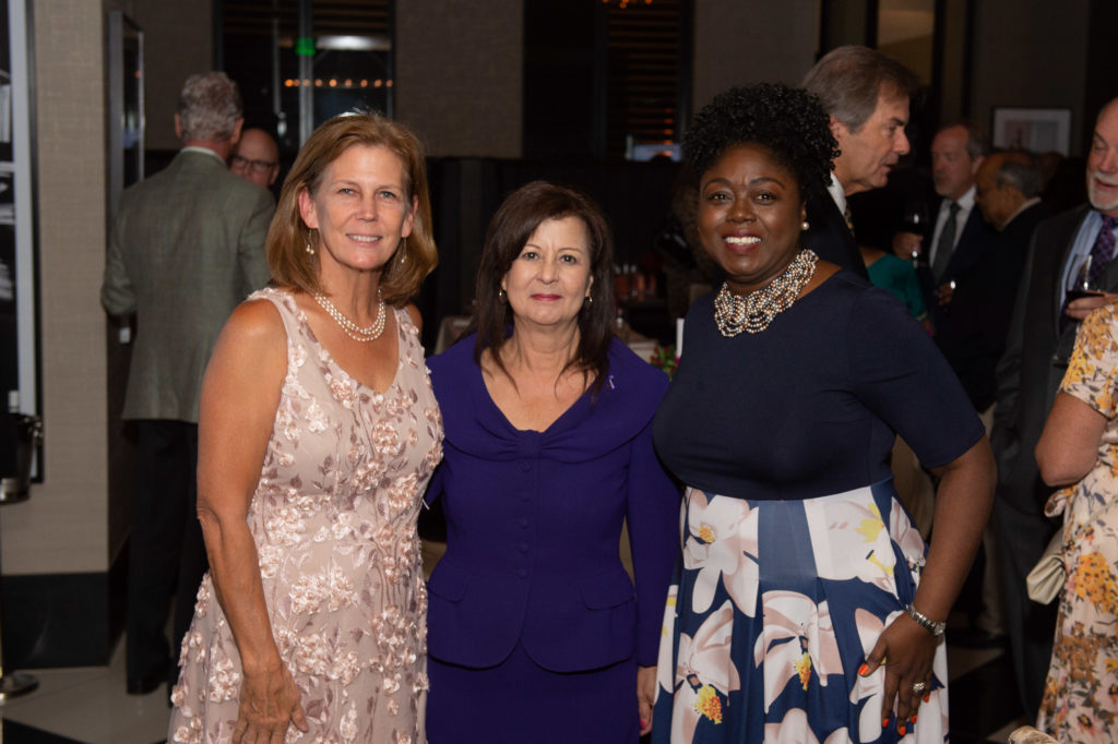 Sherri Kendall, Gloria Terry, Maisha Colter at the AVDA annual dinner, held at Potente. (Photo by Wilson Parish)