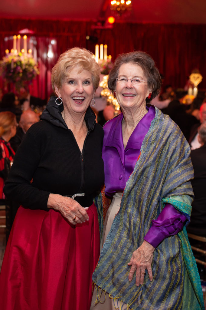 Terrylin Neale, Nancy Powell Moore at the Houston Grand Opera opening night dinner following the production of Carmen. (Photo by Wilson Parish)