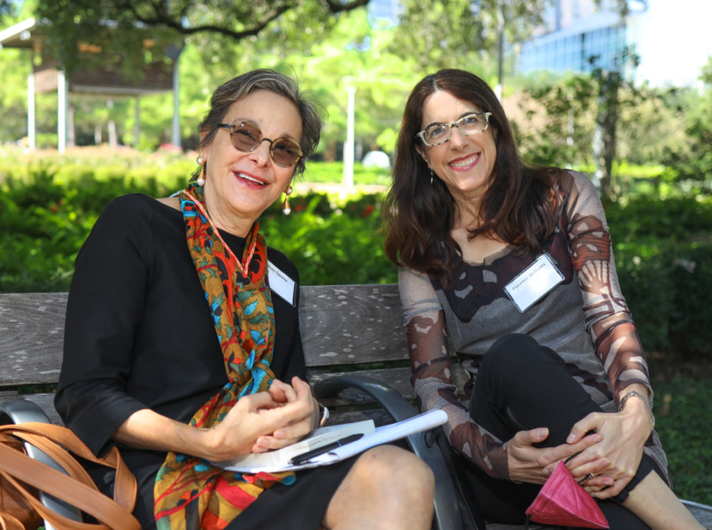 Texas Monthly Executive Editor Mimi Swartz and author Florence Williams at the Houston Parks Board annual luncheon. (Photo by Katy Anderson)