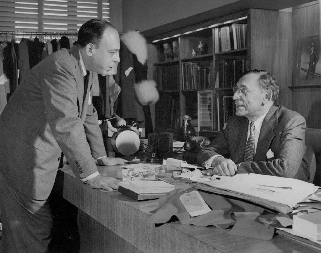 Stanley and Herbert Marcus at work, late 1940s.