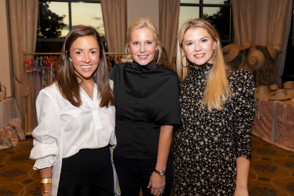 Keelie Montague, Event Chair Ally Ravnaas, and Mallory Lummis at the Desert Rose Fashion Show and Luncheon Patron Party at River Crest Country Club on November 9, 2021. (Photo by/Sharon Ellman)