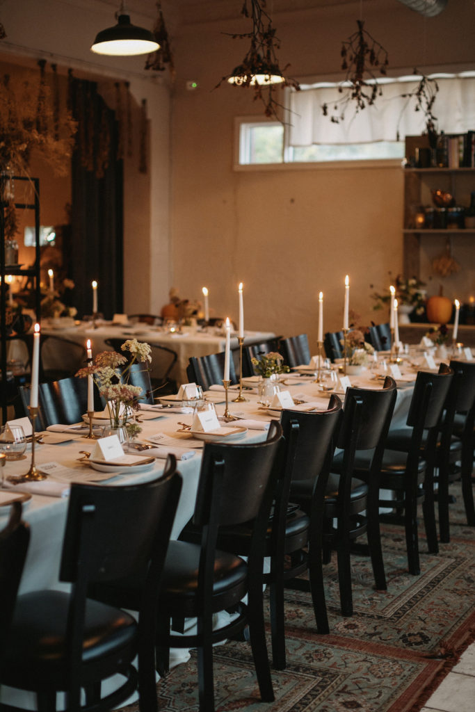 Guests filled two long tables in the intimate setting. (Photo by Rebecca Patton, BECKLEY)