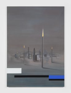 Wanda Koop’s “Breaking News (Road to Marfa),” 2020, at Night Galley (Photo by Dawn Blackman)