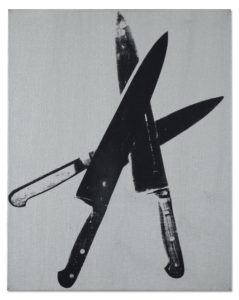 Andy Warhol’s “Knives,” 1981-1982, at Bastian Gallery