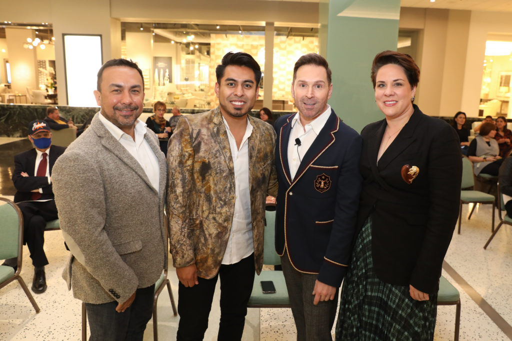 Adan Gracia, Juan Vazquez, Dennis Bracken, Jenna McPhail at the Decorative Center Houston Fall Market. (Photo by Priscilla Dickson)