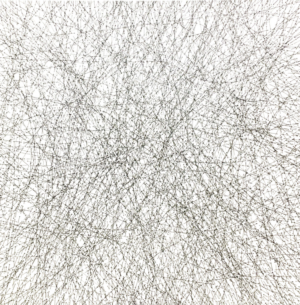 Italian talent Andrea Bianconi's ink on canvas, "Prisoner of Love," 2019, Lot 11 in the Rothko Chapel Benefit Auction