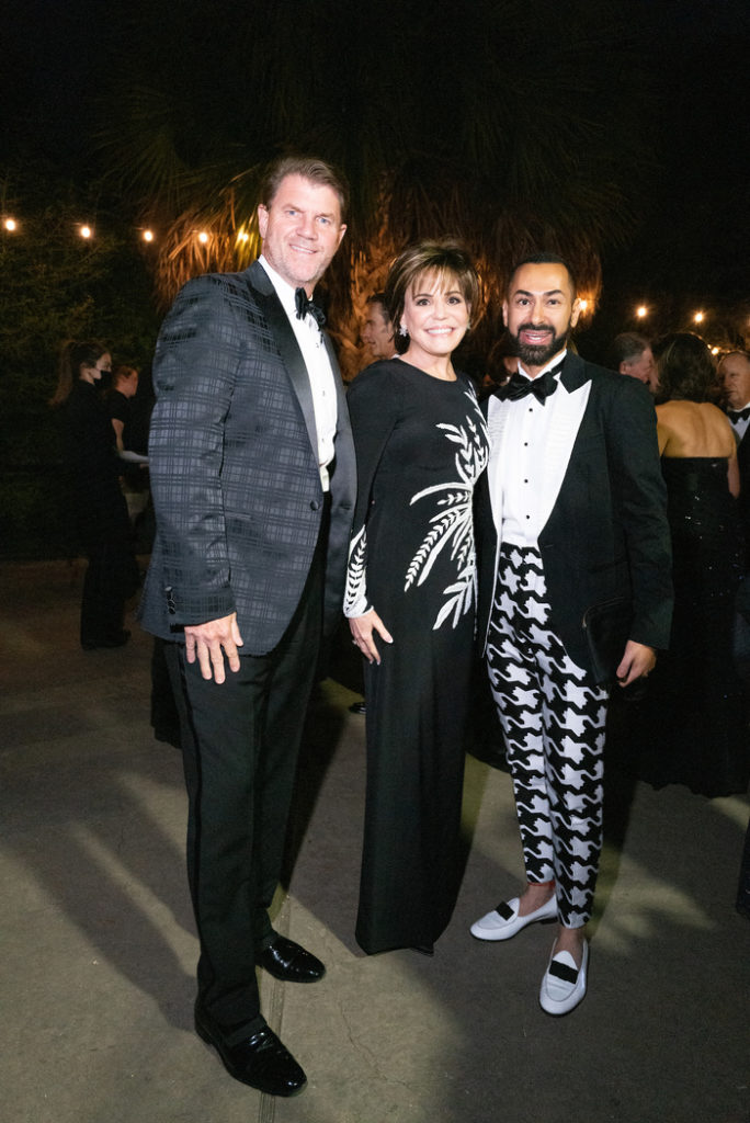 Bill Baldwin, Hallie Vanderhider, Fady Armanious at the Houston Zoo 'Black & White Ball' (Photo by Daniel Ortiz)
