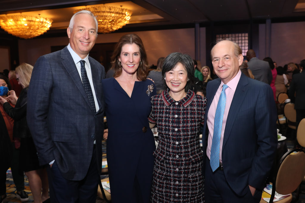 Bobby and Phoebe Tudor, Anne Chao, David Leebron (Photo by Priscilla Dickson)