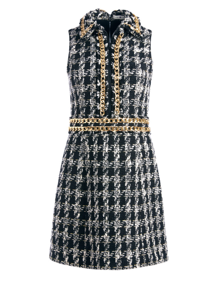 Alice + Olivia's Ellis Chain Trim mini dress is the classic cocktail attire for any fun occasion.