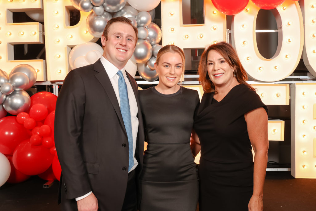 Caldwell Flores, Katie Jones, Cherie Flores at the Crime Stoppers of Houston gala (Photo by CatchlightGroup.com)
