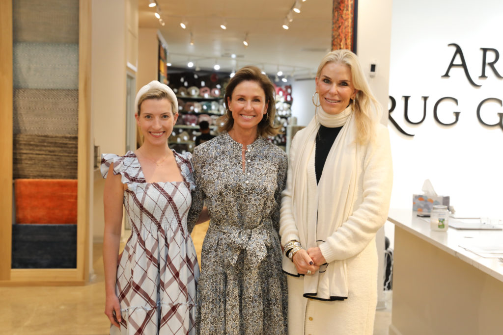 Catherine Frank, Cathy Frank, Tigger Corrigan at the Decorative Center Houston Fall Market. (Photo by Priscilla Dickson)