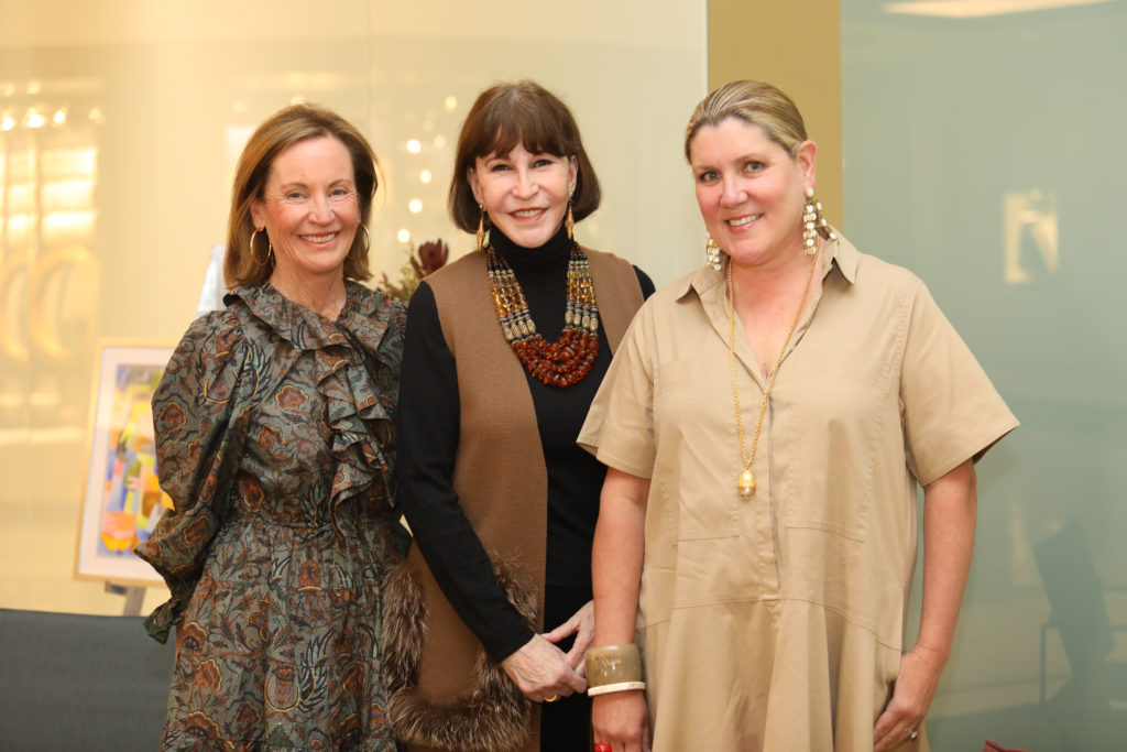 Cathy Kincaid, Shelby Hodge, Ronda Carman at the Decorative Center Houston Fall Market. (Photo by Priscilla Dickson)